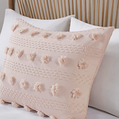 Intelligent Design Clip Jacquard Queen Comforter Set with Pink Finish ID10-2193