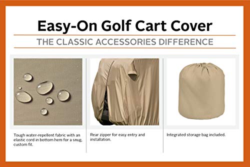 Classic Accessories Fairway Golf Cart Easy-On Cover, 2-Person, Tan