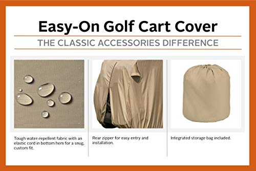 Classic Accessories Fairway Golf Cart Easy-On Cover, 4-Person, Tan