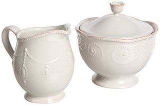 Lenox French Perle Sugar and Creamer, White -, 2.60 LB