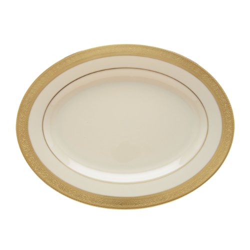 Lenox Westchester 13" Oval Serving Platter, 2.90 LB, Ivory