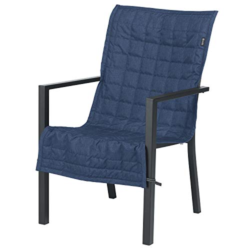 Classic Accessories Montlake FadeSafe Water-Resistant 45 Inch Patio Chair Slipcover, Heather Indigo, Patio Furniture Covers