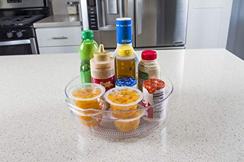 Kitchen Spaces Turntable Food Storage Organizer for Fridge and Pantry, 11.5" x 3.3", Clear