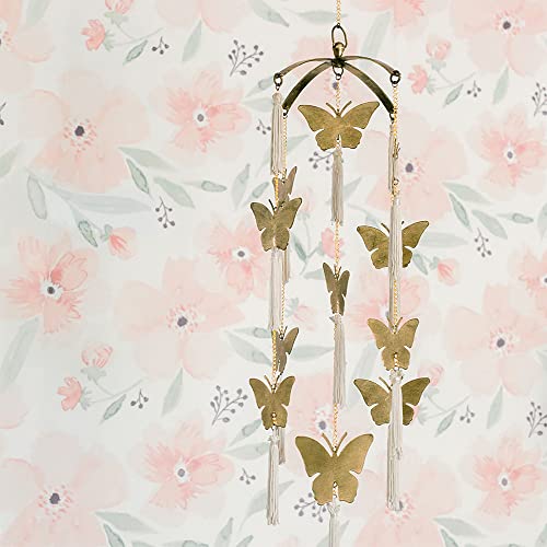 Crane Baby Mobile for Crib, Butterfly Nursery Décor for Boys and Girls, Ceiling Hanging, 6" x 6" X 36"