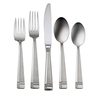 Oneida Amsterdam 45 Piece Everyday Flatware, Service for 8, 18/0 Stainless Steel, Silverware Set, Dishwasher Safe, Multi