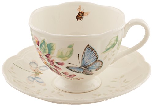 Lenox Meadow Cup and Saucer, 1.3 LB, Blue Butterfly