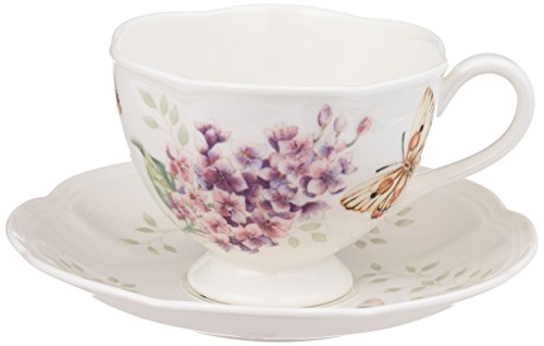 Lenox Butterfly Meadow Orange Sulphur 8-Ounce Cup and Saucer Set