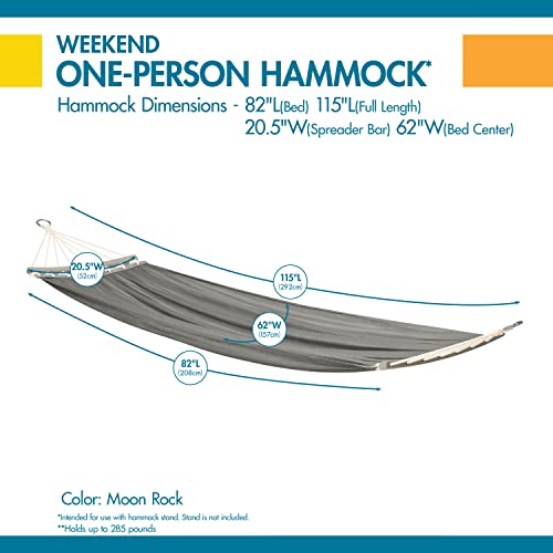 Duck Covers Weekend Mesh One-Person Travel Hammock, 82 x 62 Inch, Moon Rock