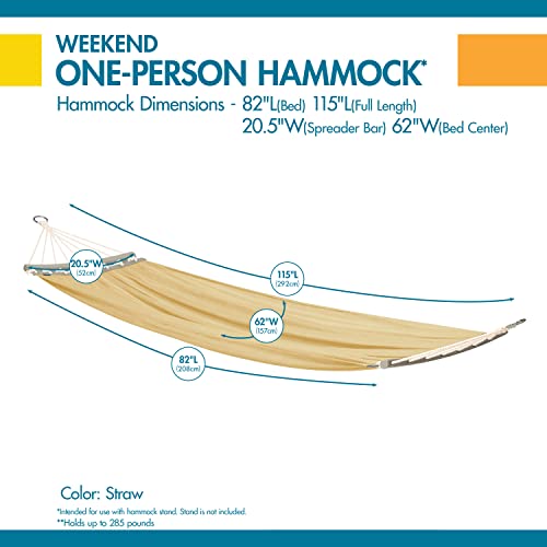 Duck Covers Weekend Mesh One-Person Travel Hammock, 82 x 62 Inch, Straw