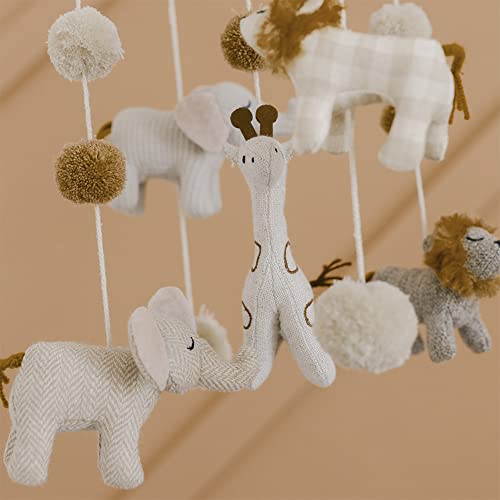 Crane Baby Mobile for Crib, Safari Nursery Décor for Boys and Girls, Ceiling Hanging, 11" x 28"