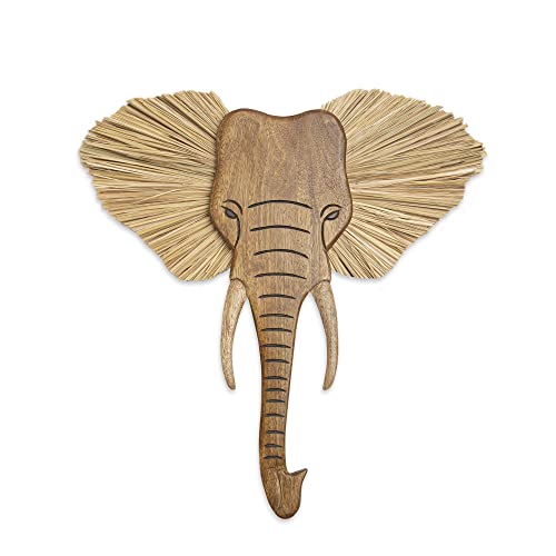 Crane Baby Safari Nursery Décor, Wooden Animal Wall Décor for Boys and Girls, Elephant, 21" x 21"