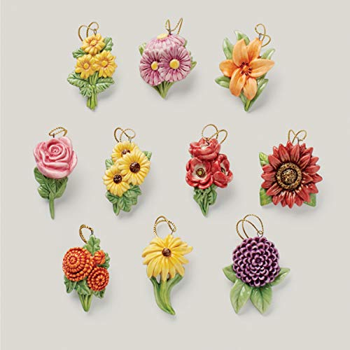 Lenox 890508 Fall Flowers 10-Piece Ornament Set