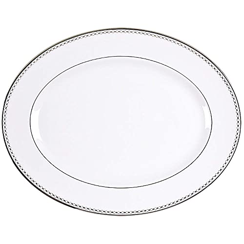 Lenox Pearl Platinum 13" Oval Serving Platter, 2.55 LB, White