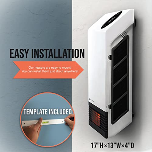 Heat Storm Wave Floor to Wall Infrared Space Heater with Attachable Feet, Remote Control, Built in Thermostat, 500-1000 Watts