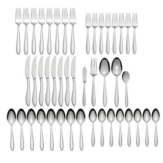 Oneida B336045A Mooncrest 45-Piece Flatware Set, Service for 8,Silver,45 Piece