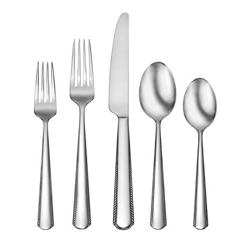 Oneida Gable 42 Piece Everyday Flatware, Service for 8 18/0 Stainless Steel, Silverware Set