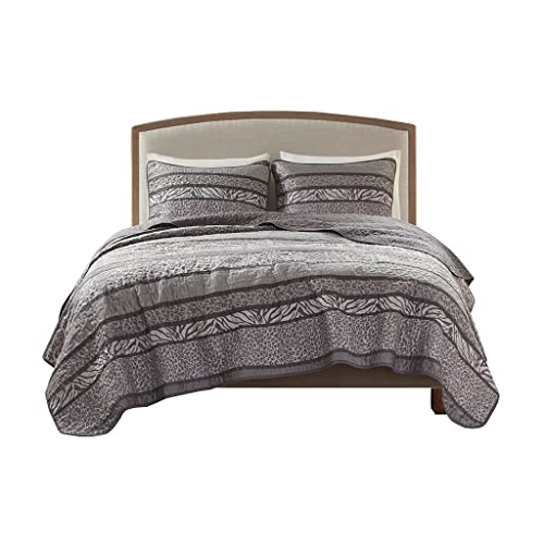 Madison Park Seri Polyester Coverlet Set with Gray Finish