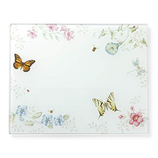 Lenox Butterfly Meadow Large Glass Cutting Board, 2.95 LB, Multi