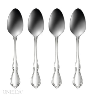 Oneida Chateau Fine Flatware Teaspoons, Set of 4, 18/10 Stainless Steel