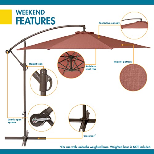Duck Covers Weekend Patio Cantilever Umbrella, 10 Foot, Cedarwood