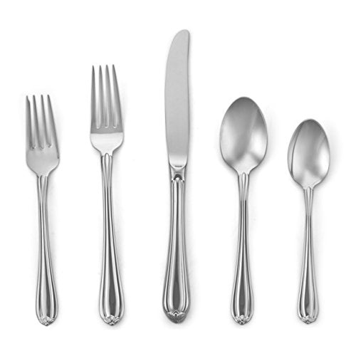 Gorham Melon Bud 5-Piece Stainless Steel Flatware Place Setting, Service for 1, Silver