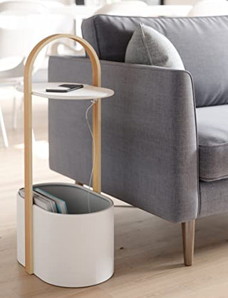 Umbra Bellwood Side Table with Storage and Cable Management, White