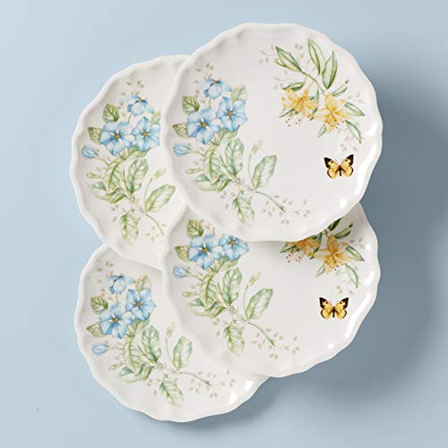 Lenox Butterfly Meadow Melamine Dinner Plates (Set of 4), White