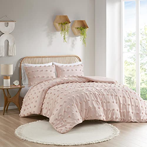 Intelligent Design Clip Jacquard Comforter Set with Pink Finish ID10-2192