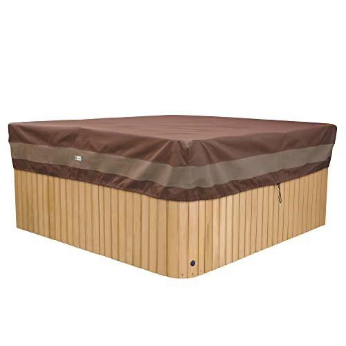 Duck Covers Ultimate Waterproof 86 Inch Square Hot Tub Cover Cap, Outdoor Spa Cover, Mocha Cappuccino