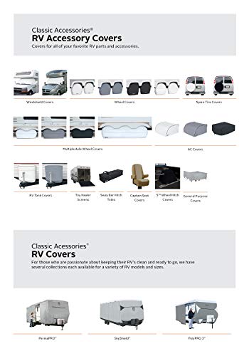 Classic Accessories Over Drive Universal Fit Spare Tire RV Cover, Wheels 26"-28" Diameter, Black, Water-Resistant, All Season Protection for Trailer/Camper Wheels/Tires, Universal Accessories