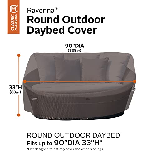 Classic Accessories Ravenna Water-Resistant Round Outdoor Daybed Cover, 90 x 33 Inch