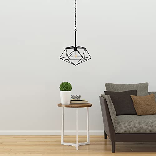 Lalia Home Modern Indoor Home / Office Bright 1 Light 16" Modern Metal Wire Paragon Hanging Ceiling Pendant Fixture - Black