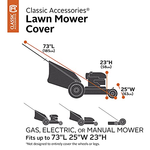 Classic Accessories Walk Behind Lawn Mower Cover, 73 x 25 x 23 Inch