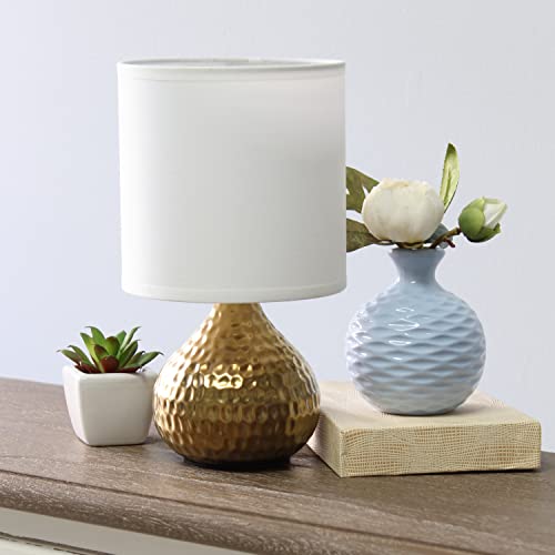 Simple Designs Hammered Silver Drip Mini Table Lamp