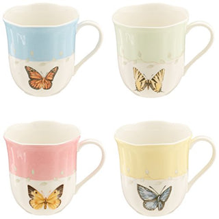 Lenox Butterfly Meadow 4-Piece Mug Set, Multicolor, 1.85 LB