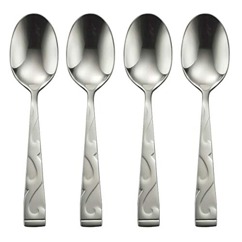 Oneida Tuscany Everyday Flatware Teaspoons, Set of 4 , 18/0 Stainless Steel, Silverware Set, Dishwasher Safe