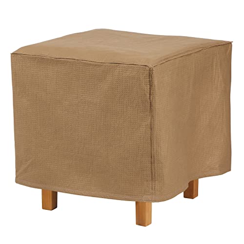 Duck Covers Essential Water-Resistant 26 Inch Square Patio Ottoman/Side Table Cover, Outdoor Ottoman Cover