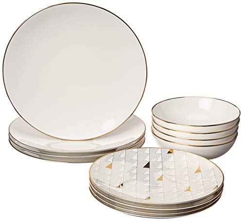 Lenox White Trianna 12-Piece Dinnerware Set, 16.20 LB