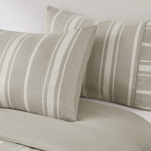 Beautyrest Taupe 3 Piece Striped Herringbone King Comforter Set BR10-3861