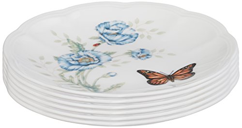 Lenox Butterfly Meadow 6-Piece Party Plate Set, 3.05 LB, Multi