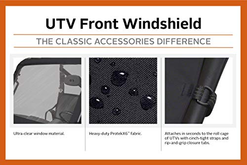Classic Accessories QuadGear UTV Front/Rear Windshield, Fits Polaris Ranger &