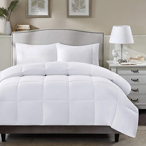 Sleep Philosophy Northfield Supreme Down Dacron Fiber Blend Comforter with 3M Stain Release Feature, Full/Queen, White