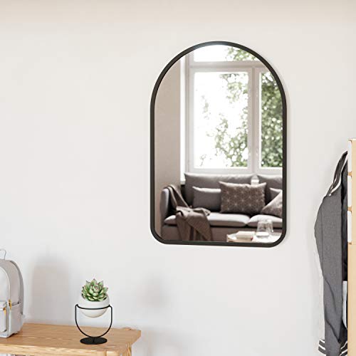 Umbra Hub Arched Wall Mirror for Your entryway, Bedroom or Other Living Spaces, 24"x36"inch, Black