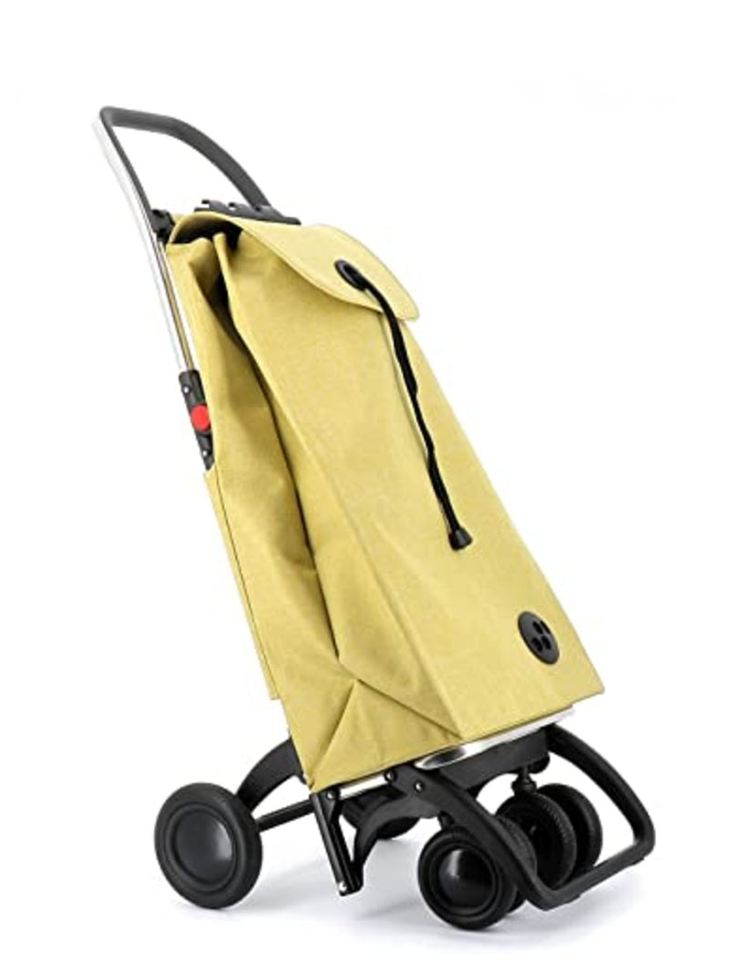 ROLSER I-Max Tweed 4 Wheel 2 Swivelling Foldable Shopping Trolley - Lime