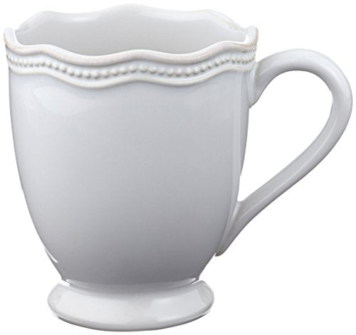 Lenox White French Perle Bead Mug, 0.70 LB
