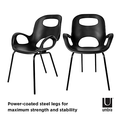 Umbra Oh Chair, Comfortable Seating Indoors and Outdoors, Weather-Resistant Matte Black
