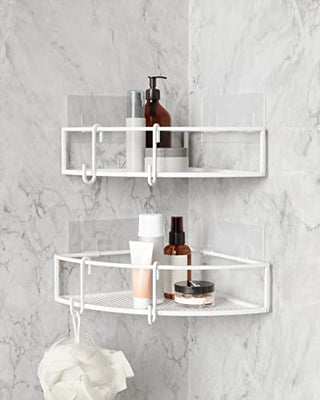 Umbra Cubiko Corner Shower Bins, Set of 2, White