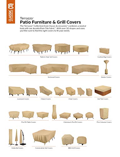 Classic Accessories Terrazzo Rectangular/Oval Patio Table Cover, Retail