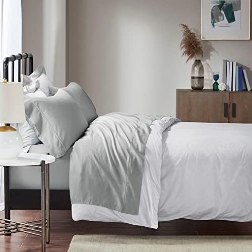 Clean Spaces Denver Polyester Solid 3-Pcs Duvet Set with Gray Finish