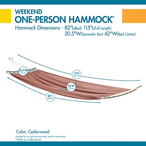 Duck Covers Weekend Mesh One-Person Travel Hammock, 82 x 62 Inch, Cedarwood